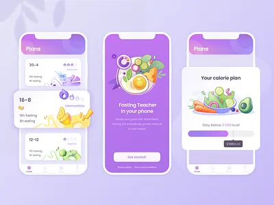 Weight loss app illustration mobile mobile app ui