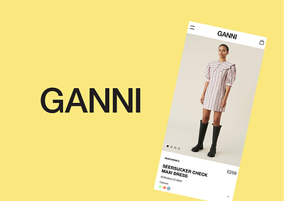 GANNI app design e commerce u ui ux web website