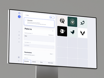 AI Logo Generator App / Generation Screen ai app design design desktop app interface ui ux uxui web app