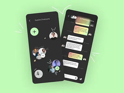 Chatroom app interface UI app app design app ui best shot bestshot design landing page ui uiux