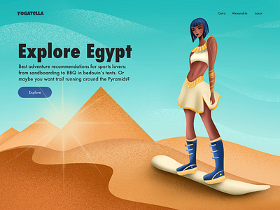 Travel Illustration branding cairo design digital drawing egypt illustration illustrator landing page sandboarding sports traveller travelling web design website