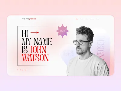 Portfolio UI design big text branding figma landing page latest design portfolio trend ui user interface web web design website