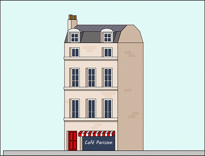 Parisian building architecture design graphic design illustration paris parisian building vector