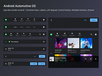App Bars - Android Automotive OS android automotive os app bar automotive automotive design system car ui design system hmi infotainment ui ux