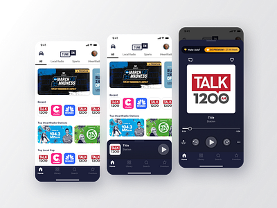 Tune In Mobile UI exploration design ios mobile ui