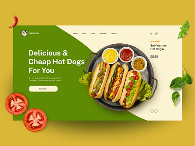 HotDog promo 3d branding burger concept cook cooking design fastfood figma food graphic design hotdog illustration logo motion graphics promo shef ui ux vector