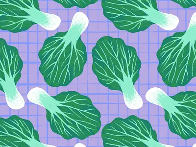 Bokchoy Pattern art art licensing artwork asian cooking asian food bokchoy digital art digital illustration illustration pattern pattern design procreate procreate art repeat pattern surface pattern