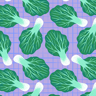 Bokchoy Pattern art art licensing artwork asian cooking asian food bokchoy digital art digital illustration illustration pattern pattern design procreate procreate art repeat pattern surface pattern