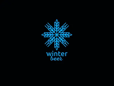 Winter Beer art beer branding design logo logodesign logotype snowflake wheat wheat ears winter