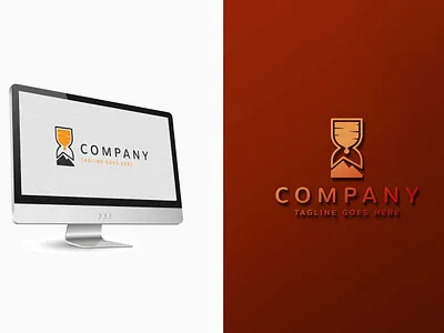 mountain hourglass logo template design wildlife