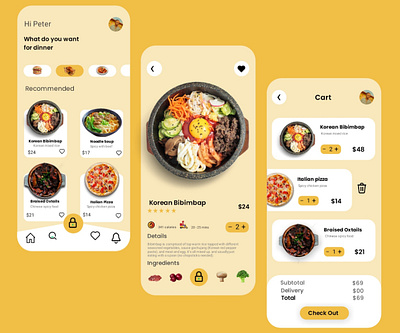 Food app design animation banner design illustration logo mobile app design uiux design