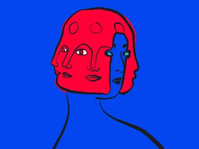 Eye to eye 2d black blue color eye illustration mask procreate sketch