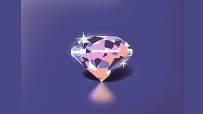 Crystal 2d 3d abstract color crystal diamond glow illustration light orange photoshop pink purple ring shadow shine sparkle star style white