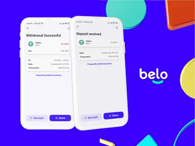 Belo App | Transaction Details Proposal 1/2 app blockchain crypto design ui ux wallet web3