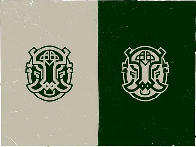 Barbarians Emblem minimal version ancient animal branding face icon logo minimal ui vector