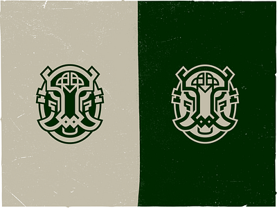 Barbarians Emblem minimal version ancient animal branding face icon logo minimal ui vector
