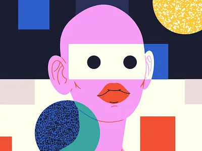 Untitled character flat girl illustration portrait shapes texture woman