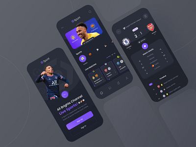 Realtime Sports Match Scores App app application basketball football games live match match detail realtime soccer sport tennis ui ui design user interface watch