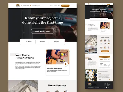 Handyman Homepage Design branding design graphic design handyman landing page handyman website homepage design iconography illustration landing page logo design ui vector art web design web layout website design