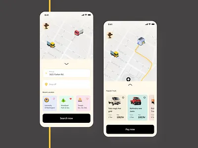 Cab booking UI cab booking ui creative design design driver booking app logistic app ride app truck find uber ui mobile app ux app