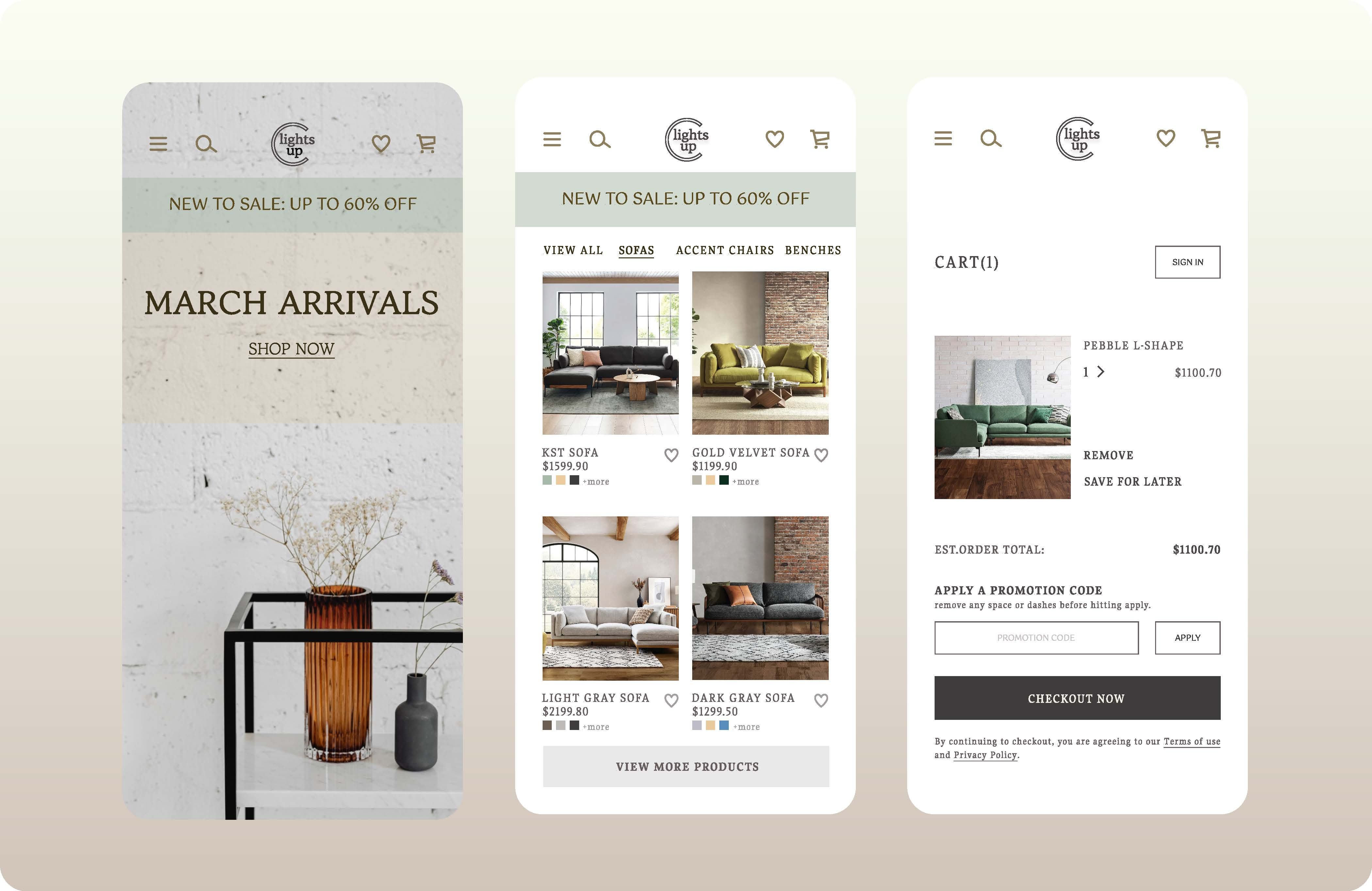 Example of Furniture e-commerce App