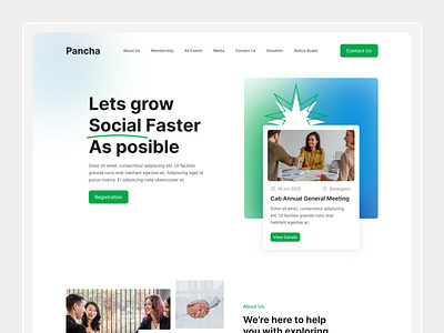 Pancha Organization Website Landing Page Design app design charity landing page landing page design organization team landing page ui design uiux design web web app web design website website design