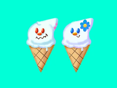 Avill and Tale ice cream angel avill character characterdesign cute design devil ice icecream illustration procreate sweet