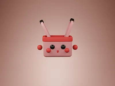 Cute cart 3d cart cute e commerce illustration