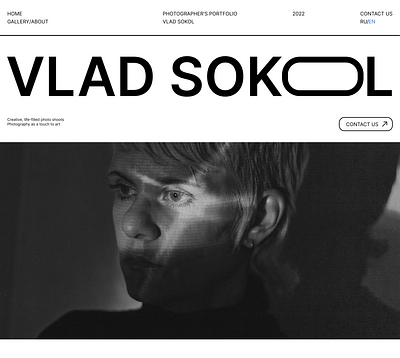 Photographer's portfolio design landing site ui ux web