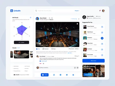 LinkedIn Redesign | Desktop Version app design appdesign clean concept dashboard design desktop inspiration linkedin redesign ui uiapp uiinspiration uitrends uiux uiuxconcept uiuxsupply uxdesign web webdesign
