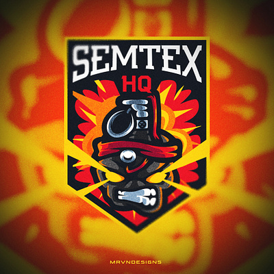 SEMTEX HQ branding cool design esports explosion gaming logo graphic design illustration logo mascot tactical ui vector
