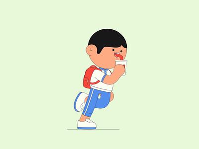 学生奔跑Students ae animation character nft run school uniform schoolbag students