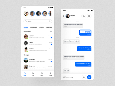 Messenger App app design messenger mobile telegram ui whatsapp