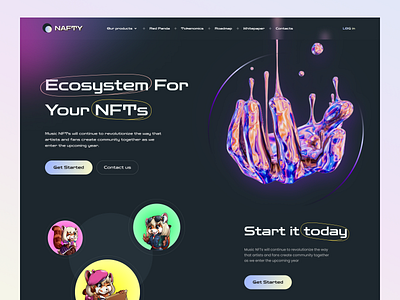 NAFTY NFT Website Design Landing Page blockchain business crypto herosection landingpage nafty newnoteworthy nft tokensale uiuxdes uiuxdesigner webdesign website webuiux