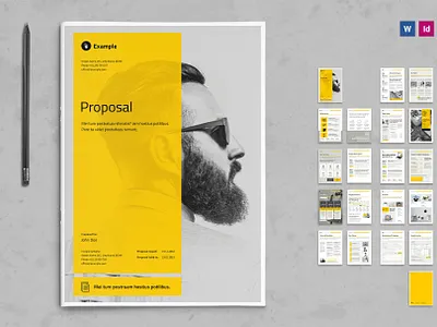 Proposal Vol. 7 Template - InDesign + MsWord a4 brochure template business proposal corporate financial offer grey indesign modern print design print template proposal layout services offer template typoedition us letter word yellow