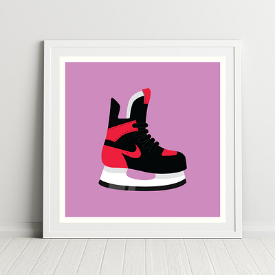 Skate or Die flat graphic design hockey illustration jordan nike poster prints skate