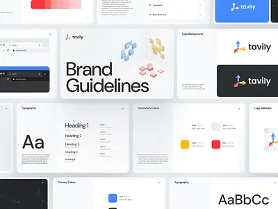 Tavily Branding 3d brand guidelines brandbook branding bright colors creative dark designstudio fonts graphic design identity illustration landing page logo saas ui ui ux vector