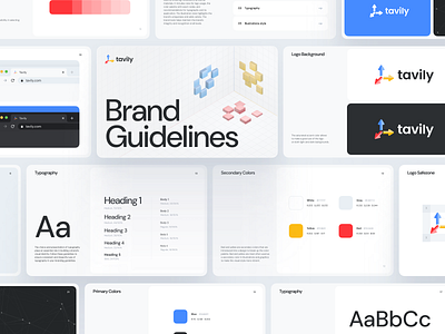 Tavily Branding 3d brand guidelines brandbook branding bright colors creative dark designstudio fonts graphic design identity illustration landing page logo saas ui ui ux vector