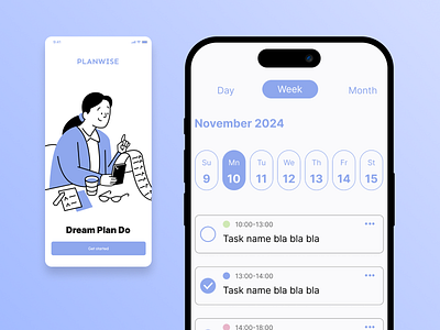 Planwise App design appdesign dailyplanner designinspiration dribble mobiledesign planningapp productivity taskmanager todolist ui uidesign uiux ux uxdesign