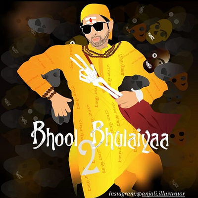 Kartik Aaryan vector art portrait adobeillustrator design digitalart graphic design illustration vector vectorportrait