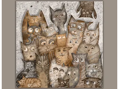 Cat-sonality animals cats childrens illustration creative illustration procreate texture