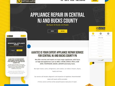 Website Design for AjaxTec (Black & Yellow) black and yellow website design wordpress yellow website