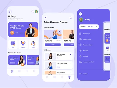 E-Learning App UI Design app design e learning elearning learning app learning online minimal ui ui ux ui design user interface ux