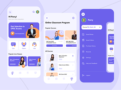 E-Learning App UI Design app design e learning elearning learning app learning online minimal ui ui ux ui design user interface ux