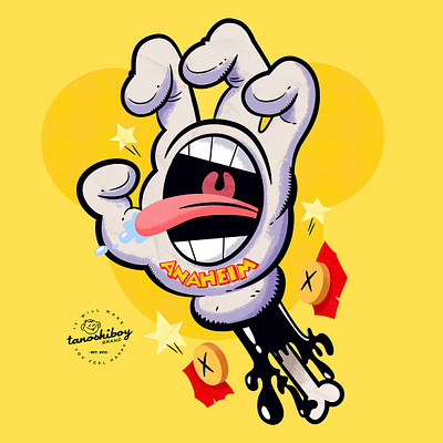 Kingdom Screaming Hand cartoon character design design digital paint drawing graphic design illustration mickey mouse santa cruz screaming hand vector