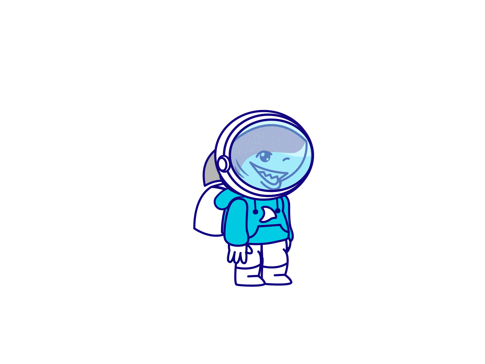 Riding Shark aftereffects astronaut characteranimation jump loop motiongraphics riding rocket shark space spaceship