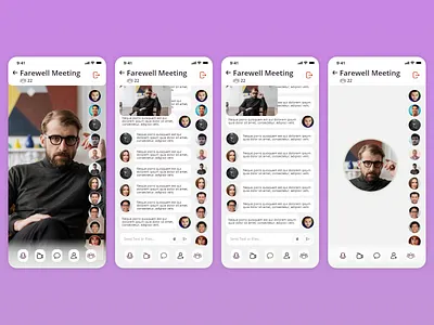 Online meeting - New app design adobe xd chat design flat minimal online meetings ui ux video chat