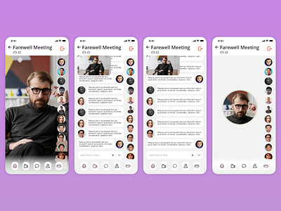 Online meeting - New app design adobe xd chat design flat minimal online meetings ui ux video chat