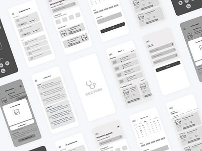 High Fidelity Wireframe Medical App UI app app design component figma high fidelity wireframe medical app mobile prototype ui ux web wireframe