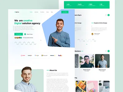 Digital Agency Landing page Design agency service design digital agency figma landing apps landing page mobile application nft saas saas design ui design ux design web ui design website